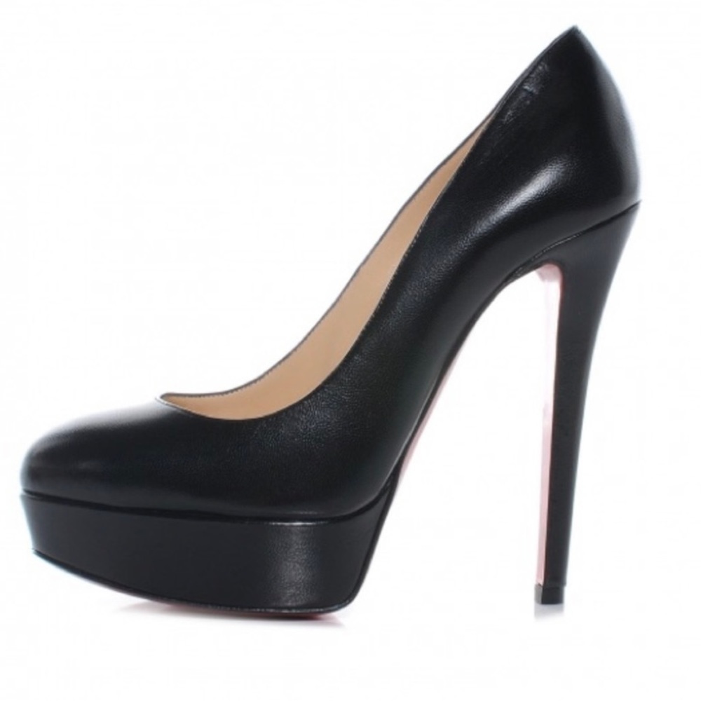 Christian Louboutin Bianca 120mm platform pumps Napa black leather. EU 37